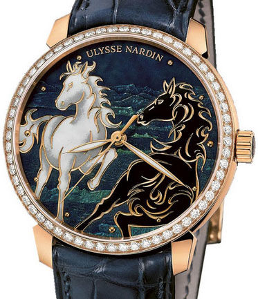 Review Ulysse Nardin 8156-111B-2 / CHEVAL Classico Enamel Horse Diamond high quality watches - Click Image to Close